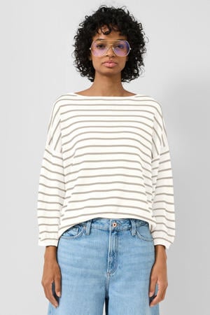 gestreepte pullover ecru