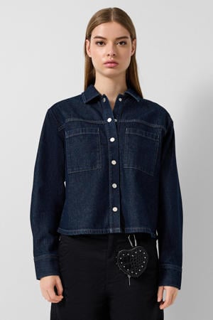denim blouse dark blue denim