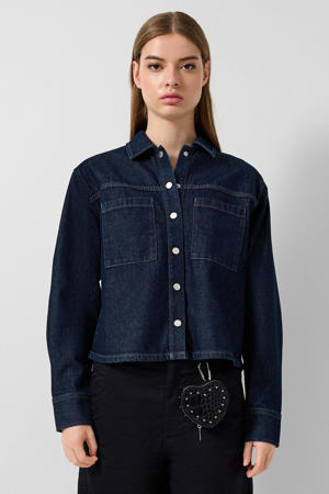 denim blouse dark blue denim