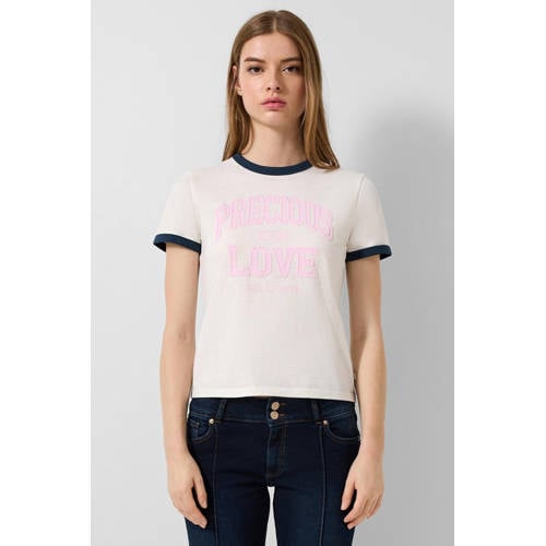 QS T-shirt ecru afbeelding