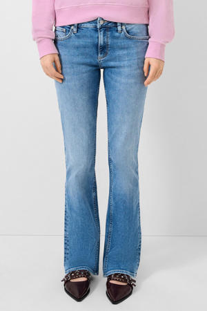 flared jeans medium blue denim