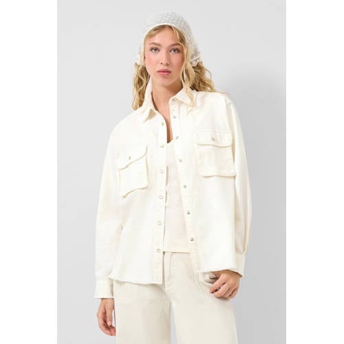 QS denim blouse ecru afbeelding