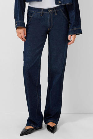 regular waist regular fit jeans dark blue denim