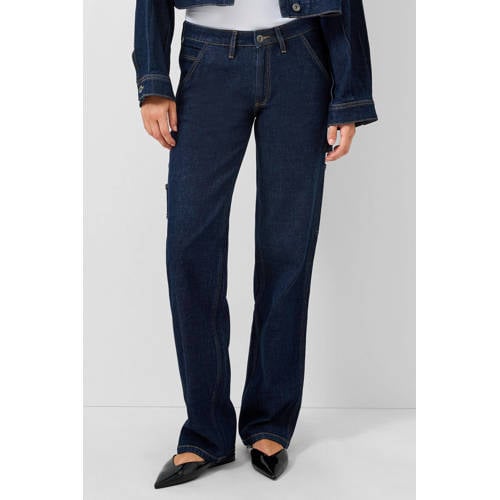 QS regular waist regular fit jeans dark blue denim afbeelding