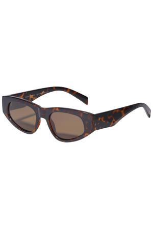 zonnebril Junie met tortoise print donkerbruin