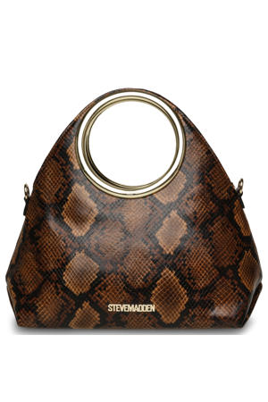 handtas Bfiora-E met slangenprint bruin