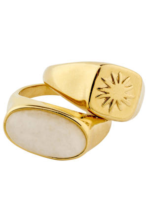 gold plated ring Prism (set van 2)