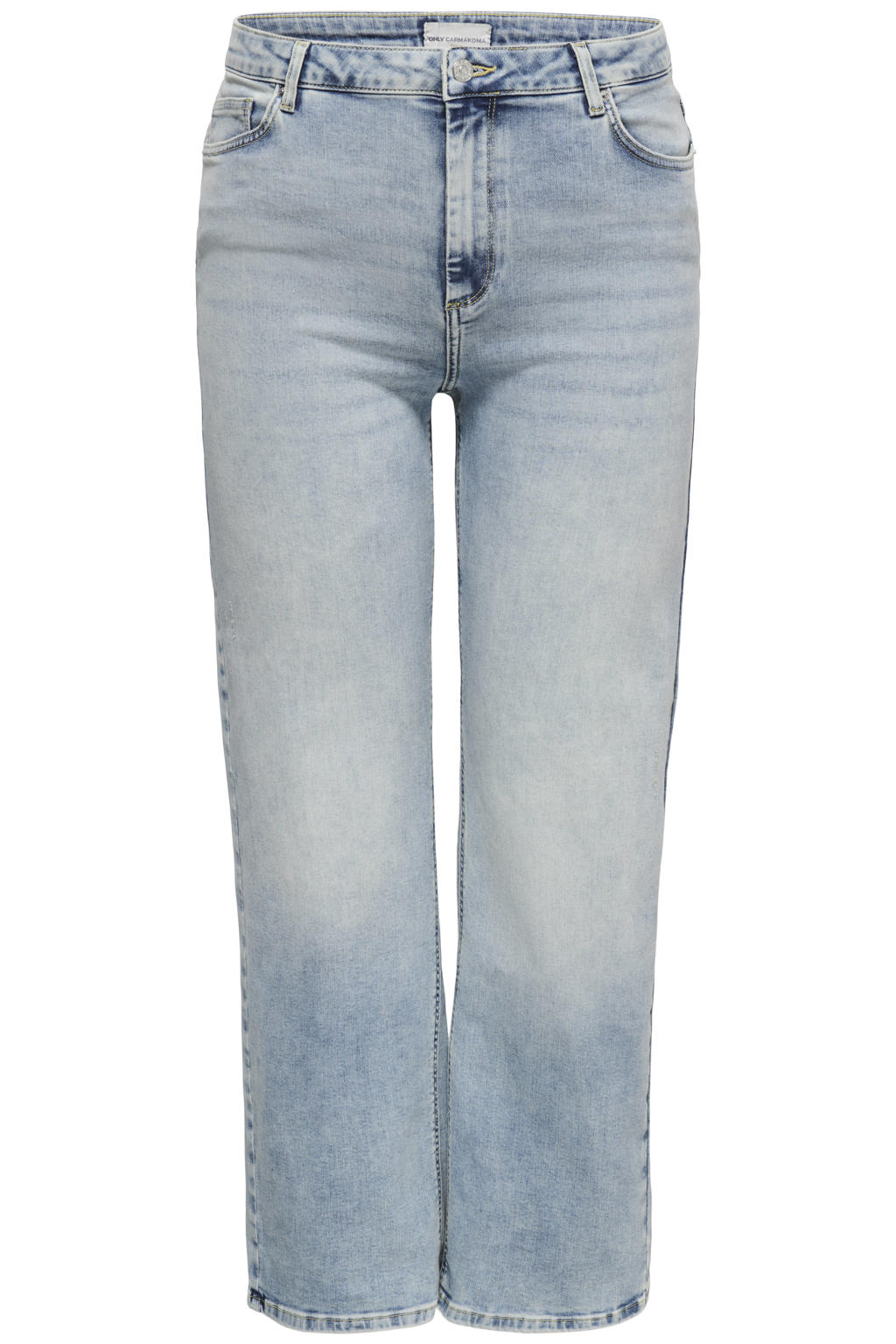Light blue denim dames ONLY CARMAKOMA straight fit jeans van denim met effen