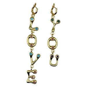 gold plated oorbellen Love You