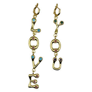 gold plated oorbellen Love You