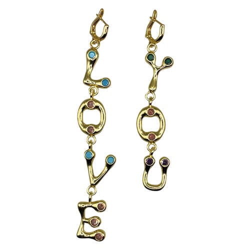 Bonnie Studios gold plated oorbellen Love You afbeelding