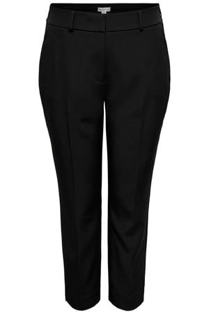straight high waist casual broek zwart