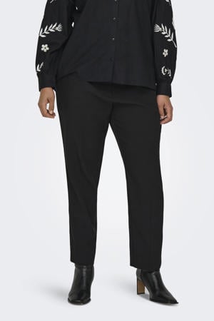 straight high waist casual broek zwart