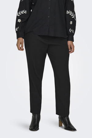 straight high waist casual broek zwart