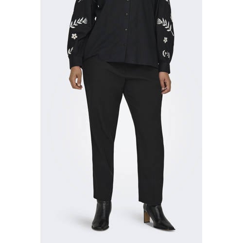 ONLY CARMAKOMA straight high waist casual broek zwart afbeelding