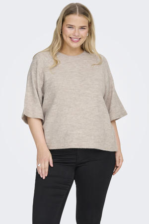 pullover grijsbruin gebreid