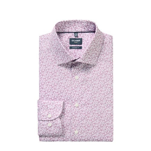 Olymp comfort casual overhemd roze afbeelding