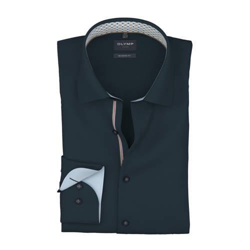Olymp comfort zakelijk overhemd donkerblauw afbeelding