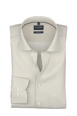 Slim gestreepte casual overhemd ecru