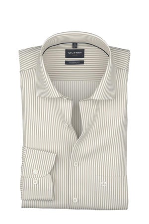 Slim gestreepte casual overhemd ecru