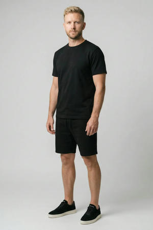 regular T-shirt met short zwart - (set van 2)