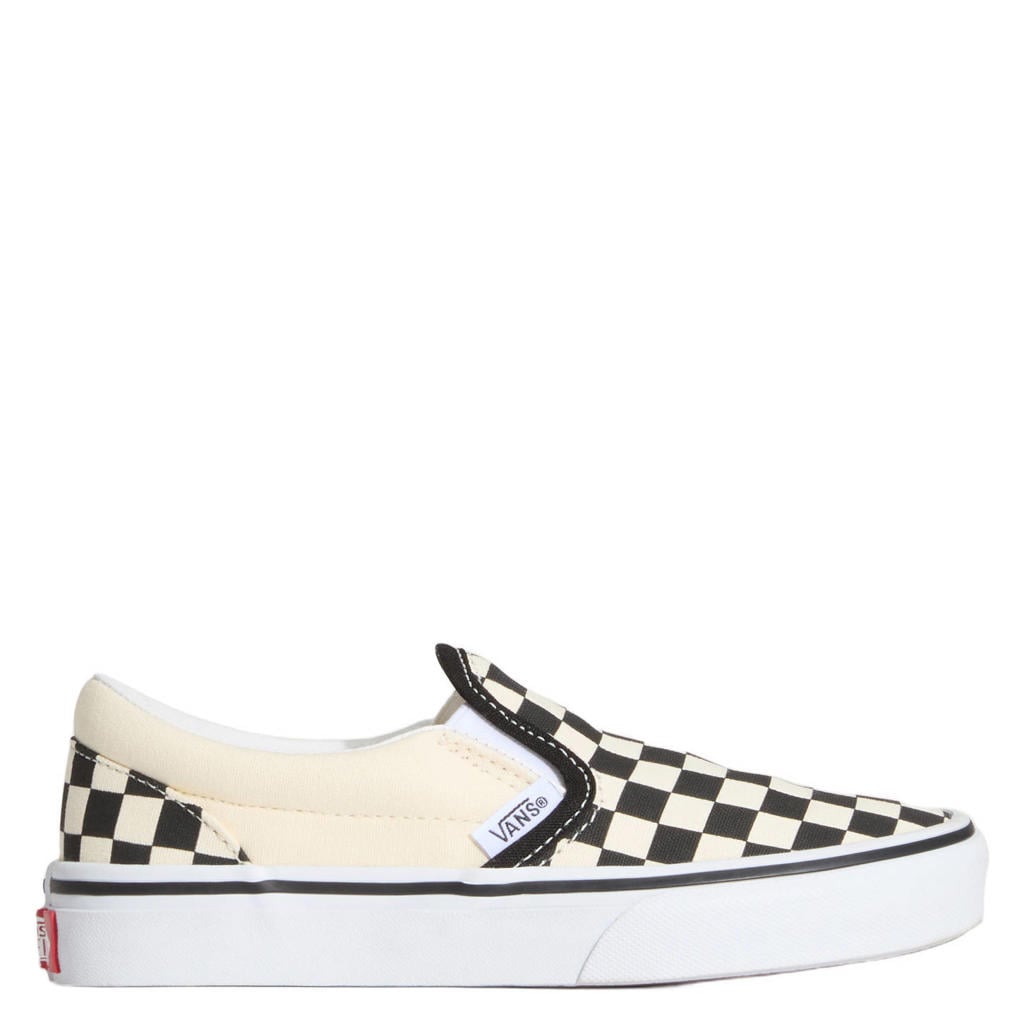 Donkergrijs en beige jongens en meisjes VANS Slip-On sneakers van canvas