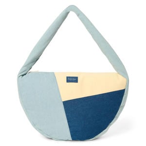 denim crossbody tas Patchwork blauw