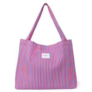 gestreepte luiertas Poplin Mom Bag paars
