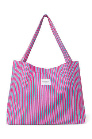gestreepte luiertas Poplin Mom Bag paars
