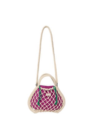reversible crossbody tas Macrame Mini naturel