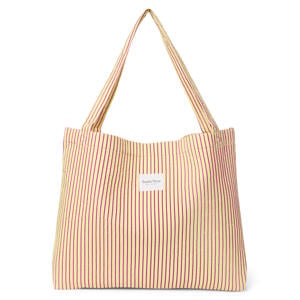 gestreepte luiertas Poplin Mom Bag geel