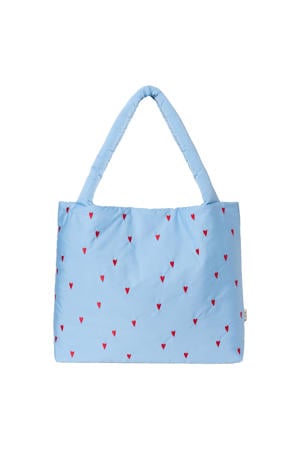luiertas Puffy Hearts Mom Bag blauw