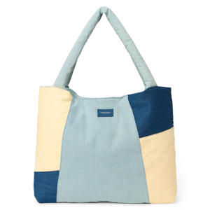 luiertas Denim Patchwork Mom Bag blauw
