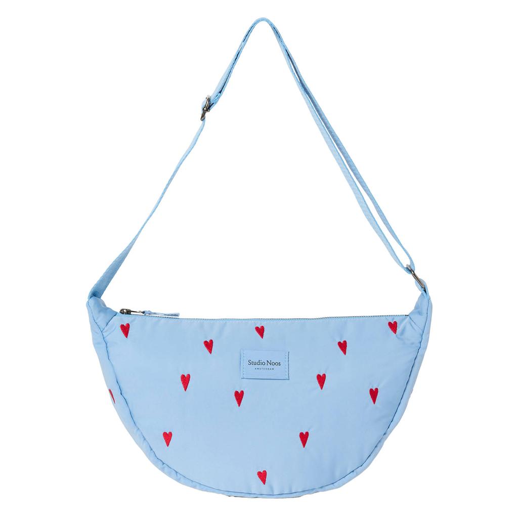 Studio Noos crossbody tas Puffy Hearts blauw