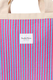 thumbnail: Studio Noos gestreepte strandtas Poplin Beach Bag paars