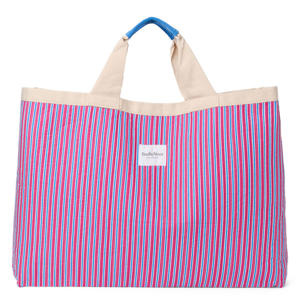 gestreepte strandtas Poplin Beach Bag paars