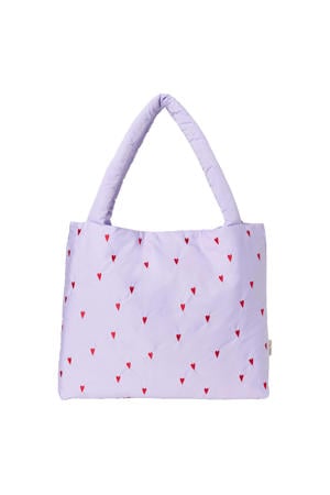 luiertas Puffy Hearts Mom Bag paars
