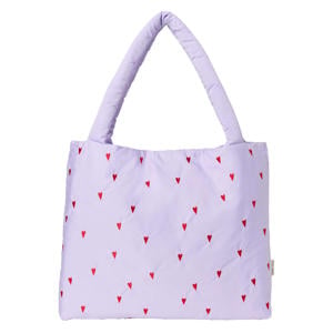 luiertas Puffy Hearts Mom Bag paars