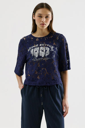 kanten top donkerblauw