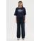 CKS wide leg regular waist broek met krijtstreep blauw
