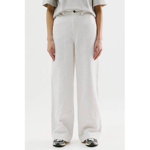 CKS wide leg high waist broek beige afbeelding