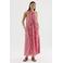 CKS gestreepte maxi jurk rood