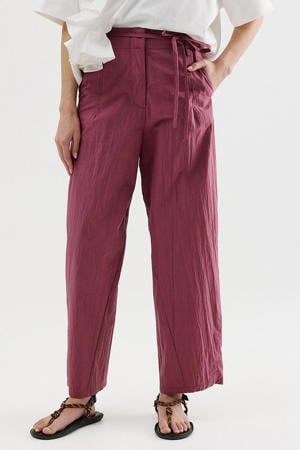 wide leg high waist broek paars