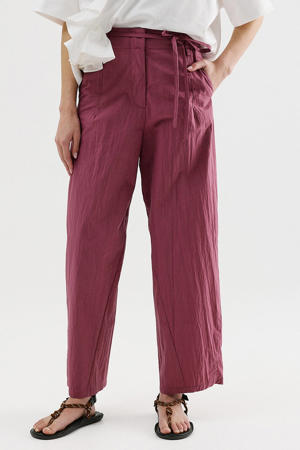 wide leg high waist broek paars