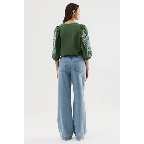 CKS wide leg jeans medium blue denim afbeelding