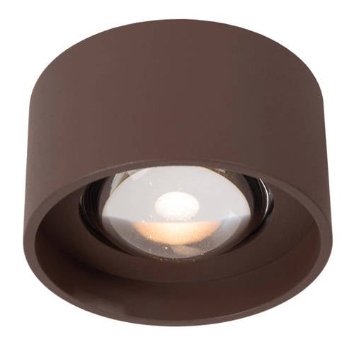 Lucide LENZ - Plafondspot Binnen/Buiten - Ø 11 cm - LED - 1x8W 2700K - IP54 - Roest bruin | Essential Adapter/lichtnet afbeelding