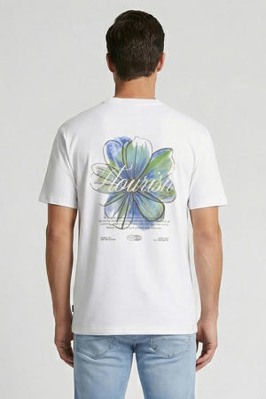 regular T-shirt met backprint wit