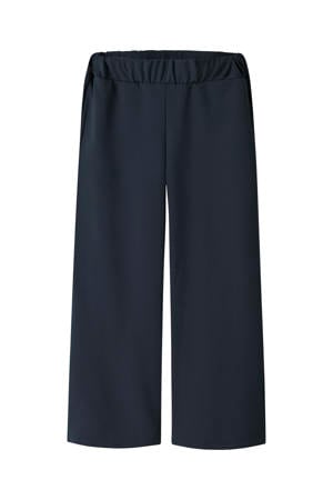 wide leg casual broek donkerblauw