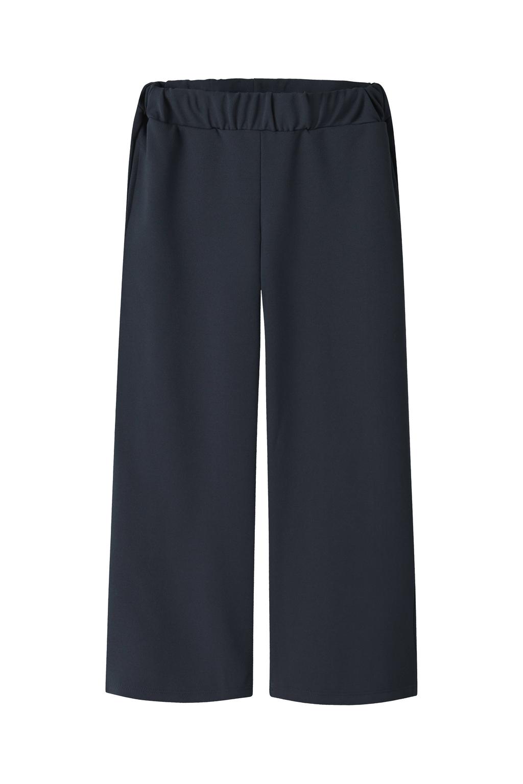 Donkerblauwe meisjes NAME IT KIDS wide leg casual broek met effen