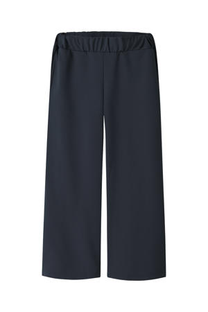 wide leg casual broek donkerblauw